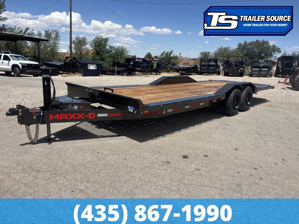 8.5x24 Maxx-D T8X Wide Body w/ Drive Over Fenders Power Tilt Trailer - 17.5K GVWR - Hydraulic Jack(s), Winch Plate