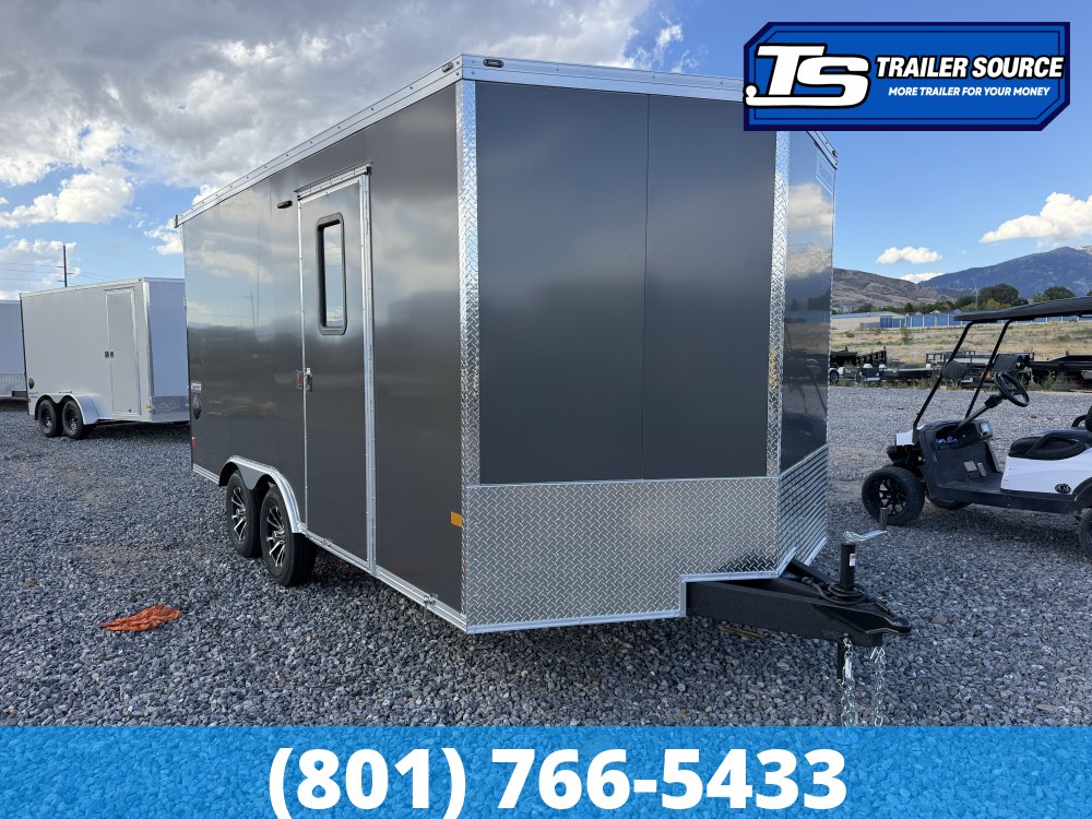 8.5x16 Haulmark Transport Canyon Edition Enclosed Cargo Trailer - 7'0" Interior - 7K GVWR - .080 PolyCor, Aluminum Outer Wheels, Dovetail, Protective Flooring, Ramp Door, Ramp Exte