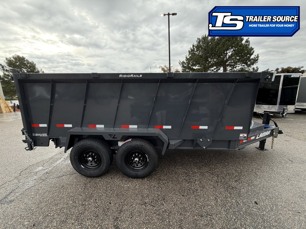 7x14 Lamar DT Dump Trailer - 48" Sides - 14K GVWR - Telescopic