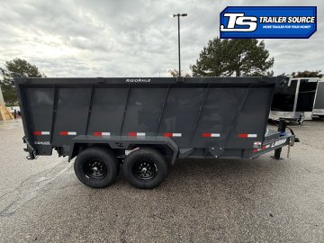 7x14 Lamar DT Dump Trailer - 48" Sides - 14K GVWR - Telescopic