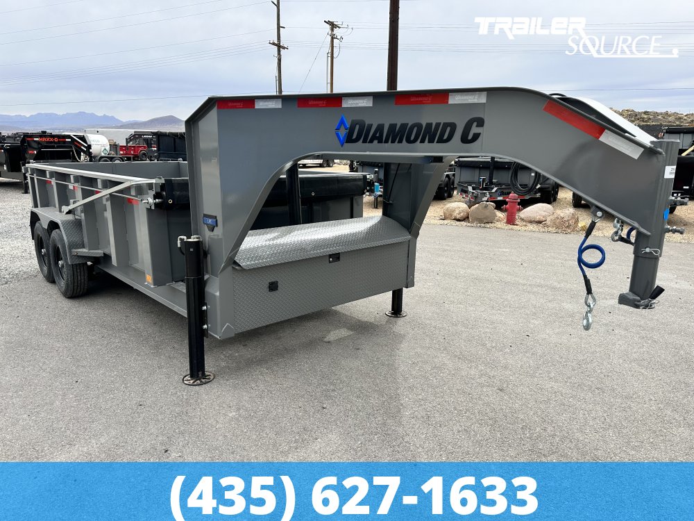 7x14 Diamond C LPT-GN Telescopic Dump Gooseneck 15K 32" Sides Dump