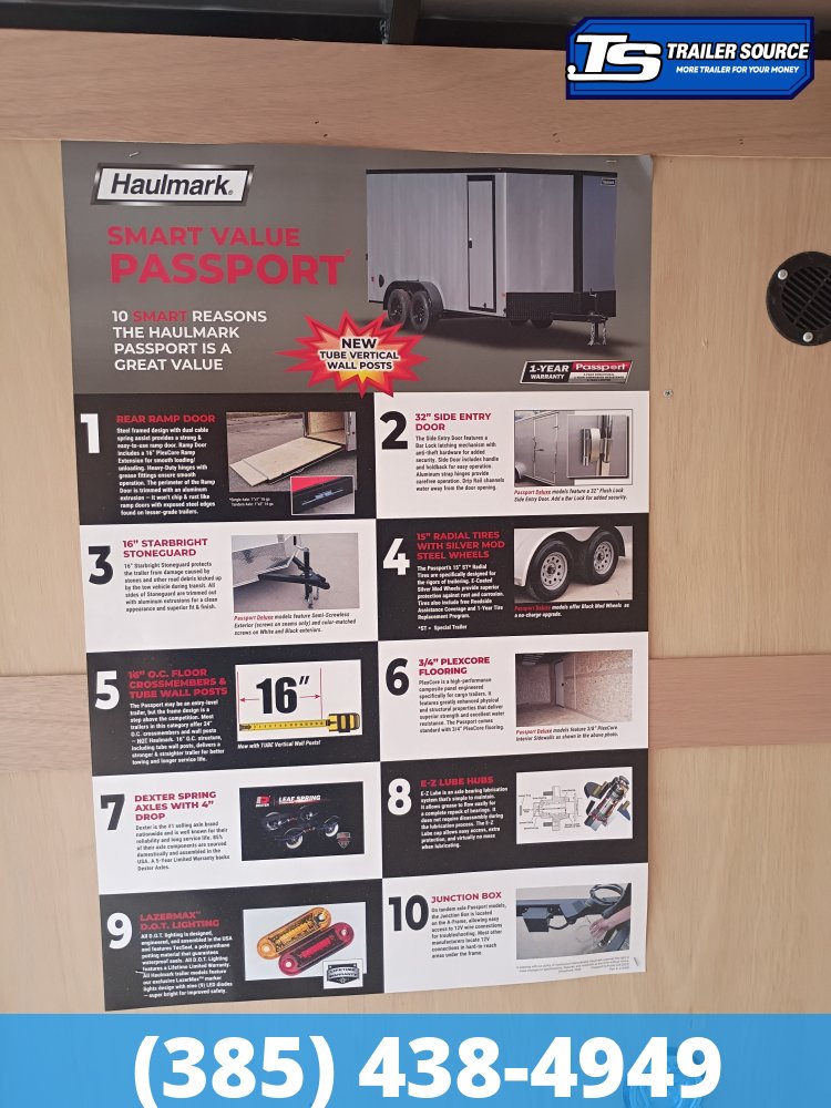 6x12 Haulmark Passport Enclosed Cargo Trailer - 6'6" Interior - 3.5K GVWR -