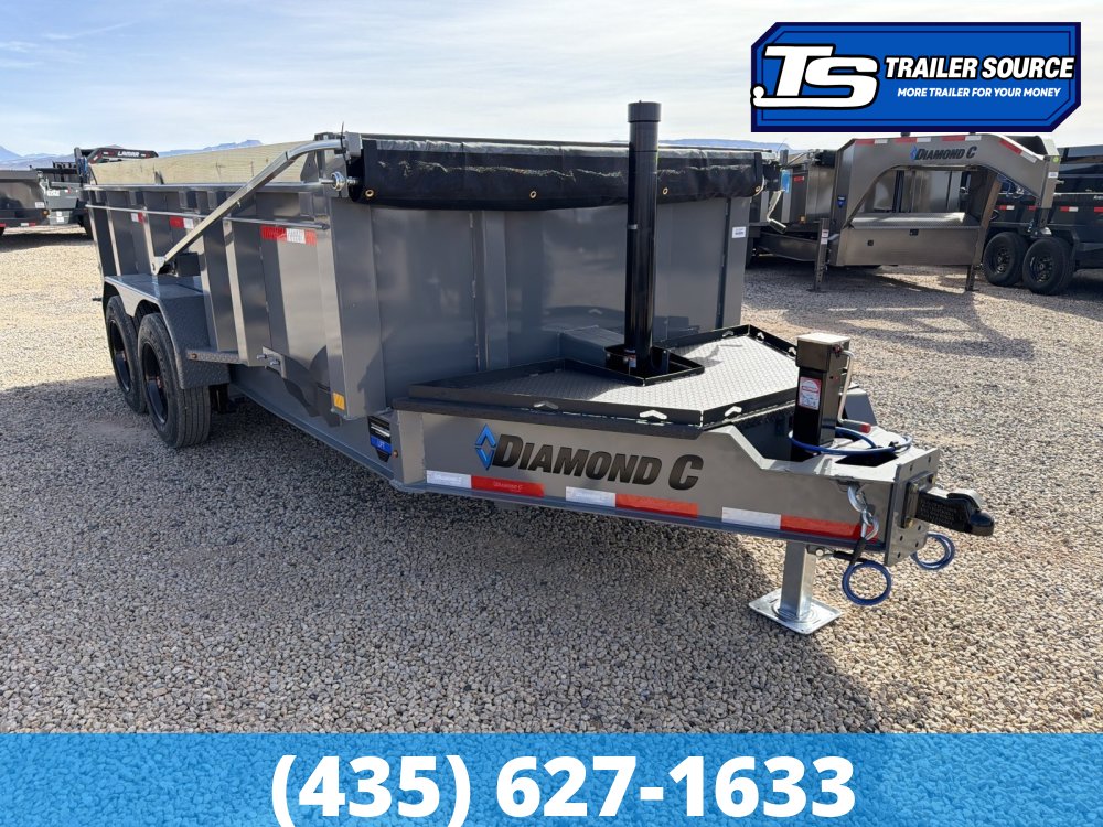 7x14 Diamond C LPT 208 Dump Trailer - 32" Sides - 18K GVWR - Board Brackets