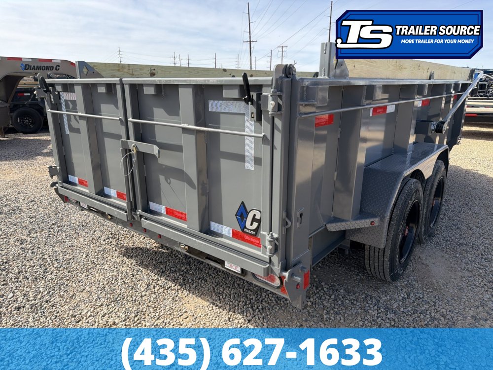 7x14 Diamond C LPT 208 Dump Trailer - 32" Sides - 18K GVWR - Board Brackets