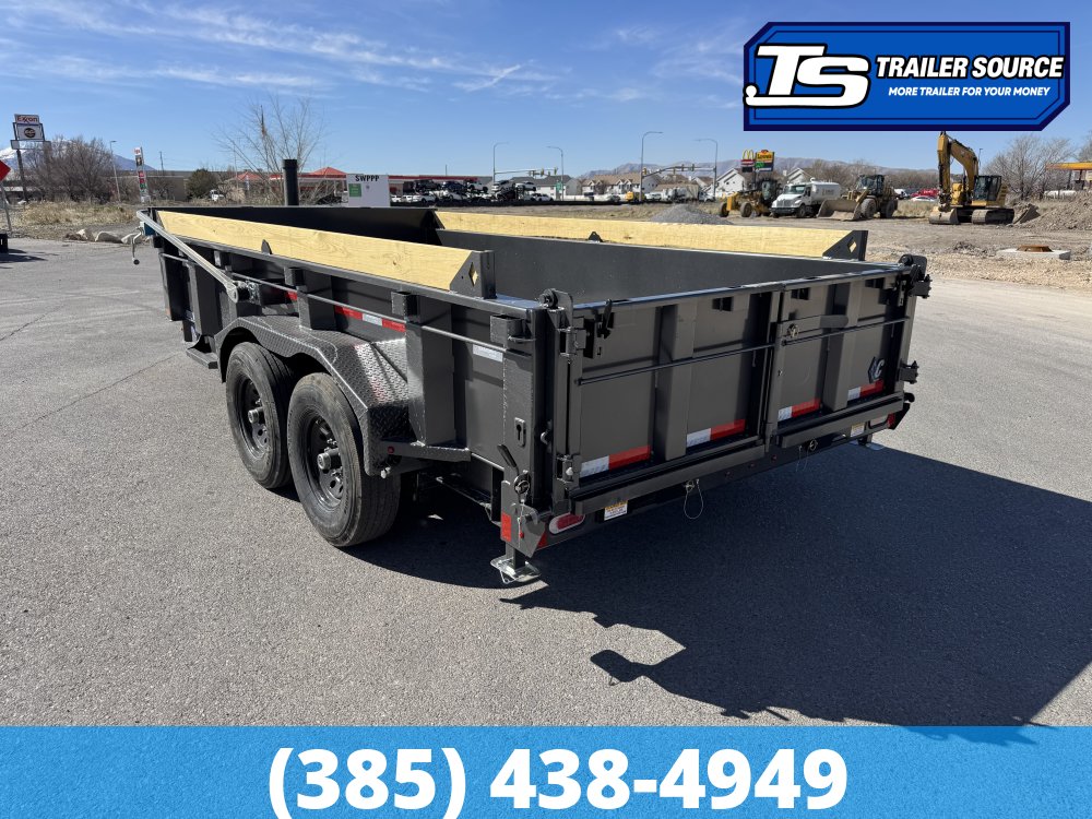 7x14 Diamond C LPT 207 Dump Trailer - 24" Sides - 15.5K GVWR - 14 Ply Tires, Long Arm Tarp