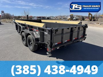 7x14 Diamond C LPT 207 Dump Trailer - 24" Sides - 15.5K GVWR - 14 Ply Tires, Long Arm Tarp