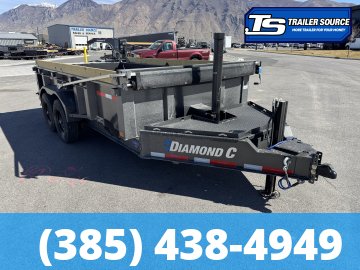 7x14 Diamond C LPT 207 Dump Trailer - 24" Sides - 15.5K GVWR - 14 Ply Tires, Long Arm Tarp