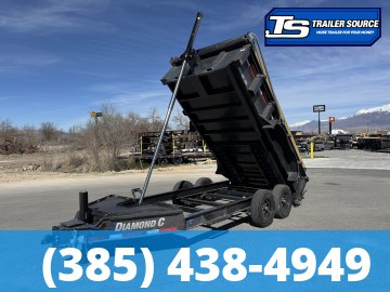 7x14 Diamond C LPT 207 Dump Trailer - 24" Sides - 15.5K GVWR - 14 Ply Tires, Long Arm Tarp