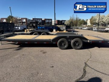 8.5x24 Lamar CC Wide Body w/ Drive Over Fenders Flatbed Car Hauler Trailer - 10K GVWR - D-Rings