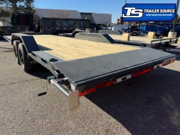 8.5x24 Lamar CC Wide Body w/ Drive Over Fenders Flatbed Car Hauler Trailer - 10K GVWR - D-Rings