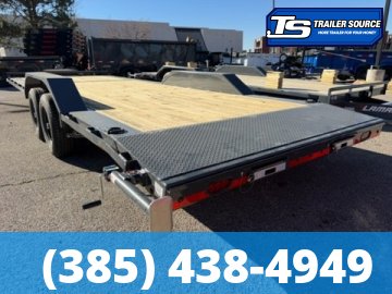 8.5x24 Lamar CC Wide Body w/ Drive Over Fenders Flatbed Car Hauler Trailer - 10K GVWR - D-Rings