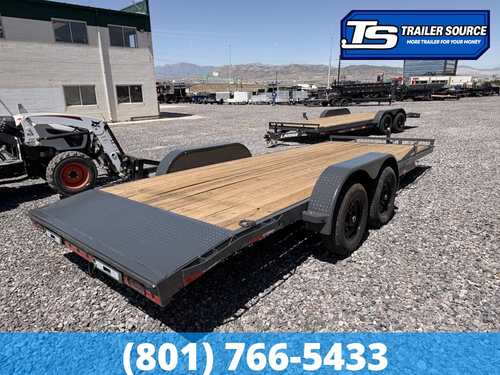 7x20 Lamar CC Flatbed Car Hauler Trailer - 10K GVWR - D-Rings