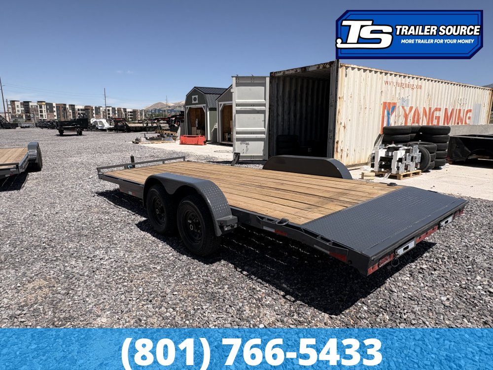 7x20 Lamar CC Flatbed Car Hauler Trailer - 10K GVWR - D-Rings