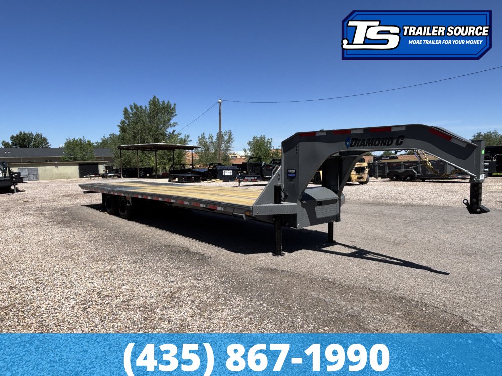 8.5x35 Diamond C FMAX-HDT 212 Gooseneck Hydraulic Dovetail Equipment Trailer - 25.9K GVWR - Hydraulic Jack(s)