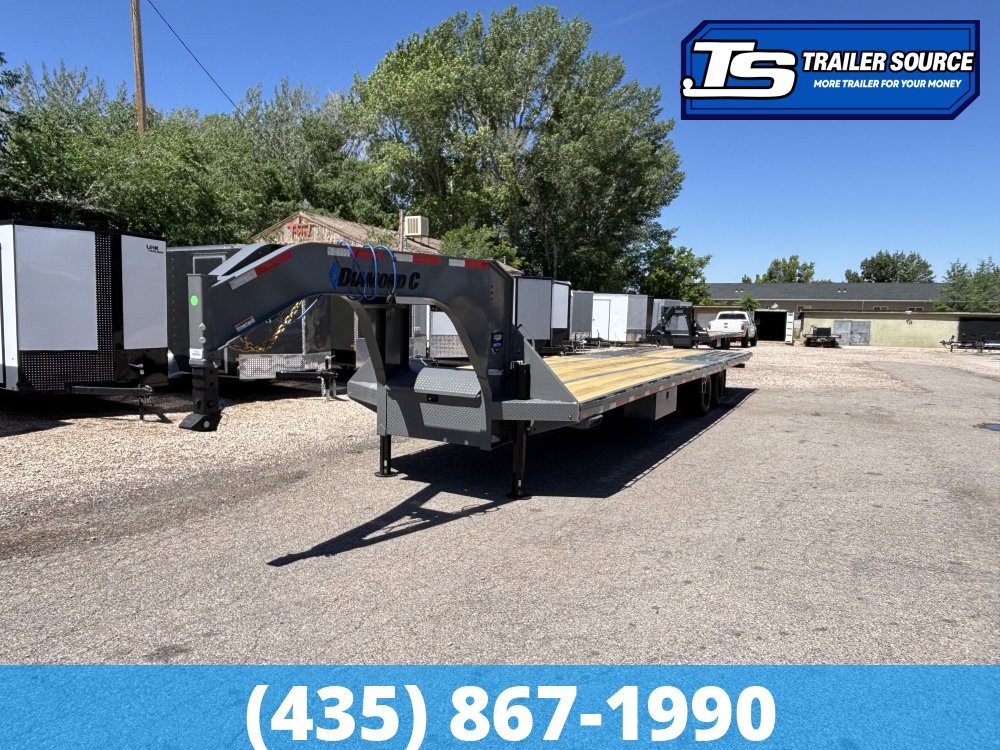 8.5x35 Diamond C FMAX-HDT 212 Gooseneck Hydraulic Dovetail Equipment Trailer - 25.9K GVWR - Hydraulic Jack(s)