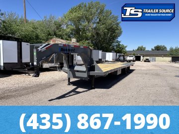 8.5x35 Diamond C FMAX-HDT 212 Gooseneck Hydraulic Dovetail Equipment Trailer - 25.9K GVWR - Hydraulic Jack(s)