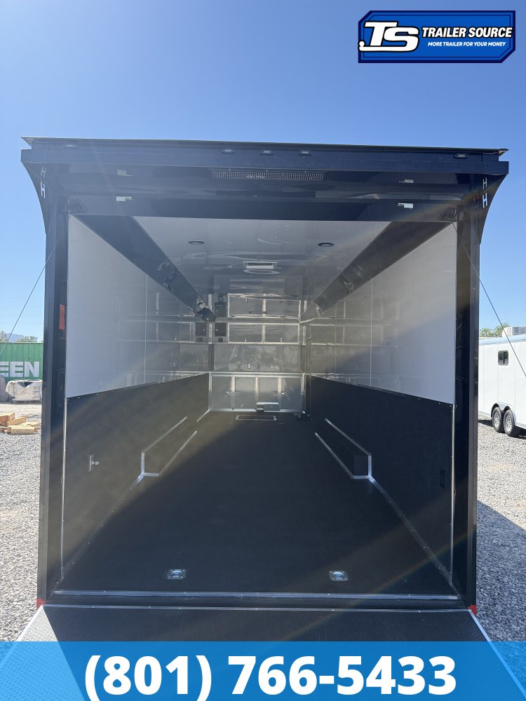 8.5x34 Haulmark Edge Sportsman Pkg Enclosed Car Hauler Trailer - 7'10" Interior - 18K GVWR - Black Out Package