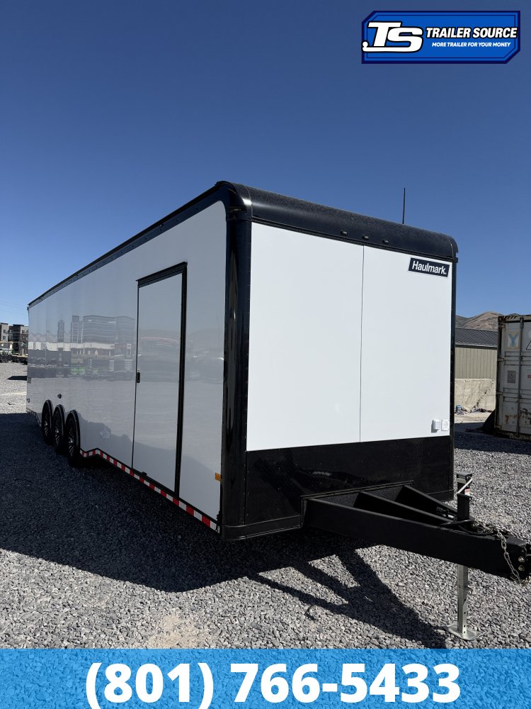 8.5x34 Haulmark Edge Sportsman Pkg Enclosed Car Hauler Trailer - 7'10" Interior - 18K GVWR - Black Out Package