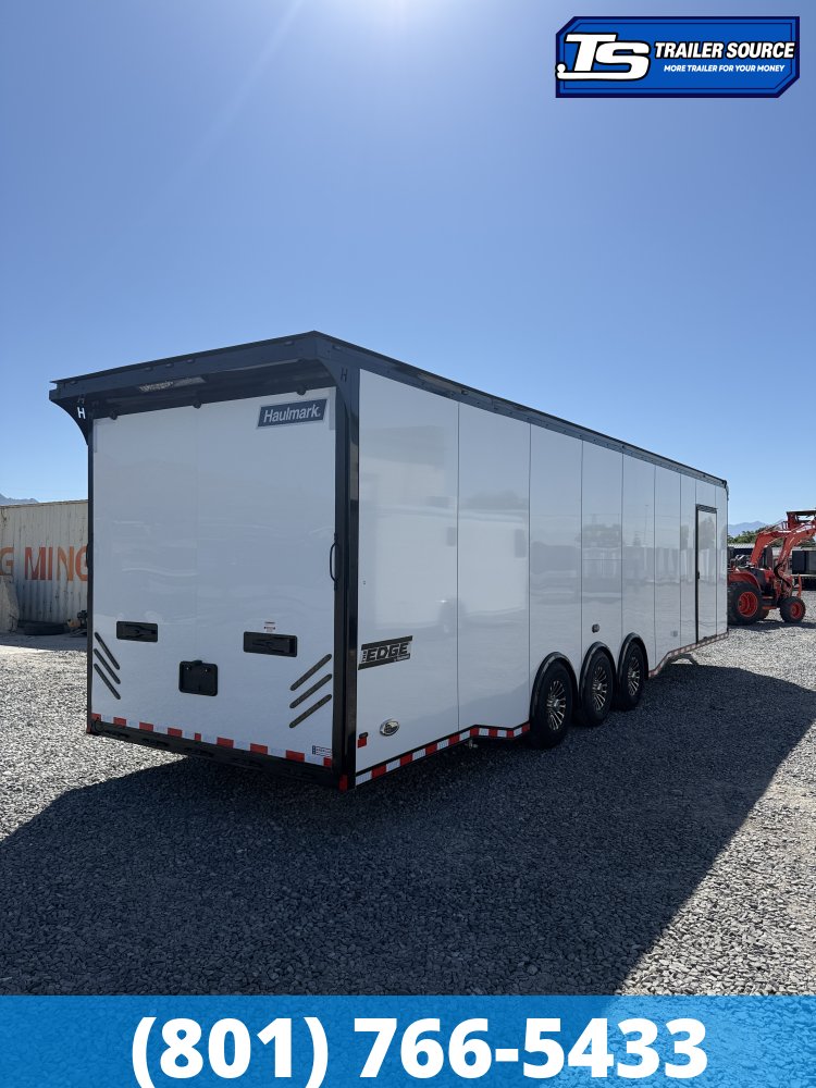 8.5x34 Haulmark Edge Sportsman Pkg Enclosed Car Hauler Trailer - 7'10" Interior - 18K GVWR - Black Out Package