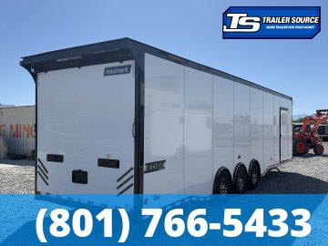 8.5x34 Haulmark Edge Sportsman Pkg Enclosed Car Hauler Trailer - 7'10" Interior - 18K GVWR - Black Out Package