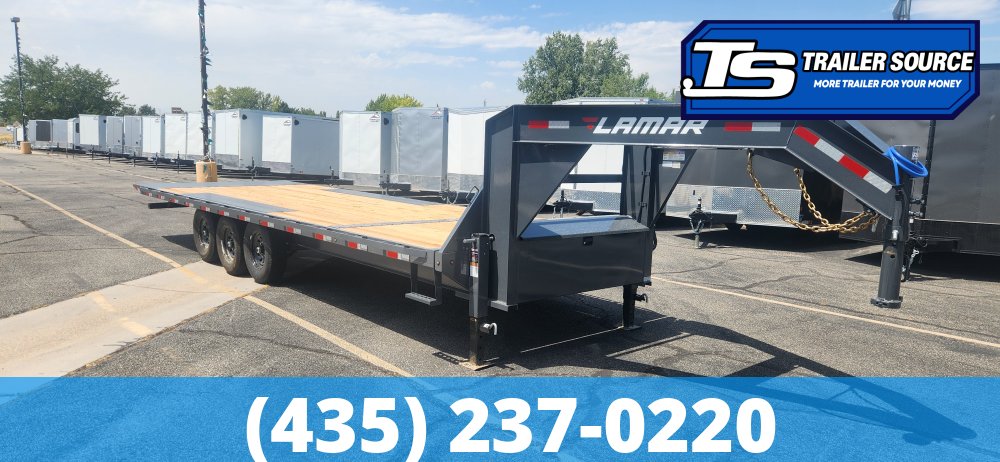 8.5x26 Lamar FA Gooseneck Deckover Tilt Trailer - 21K GVWR -