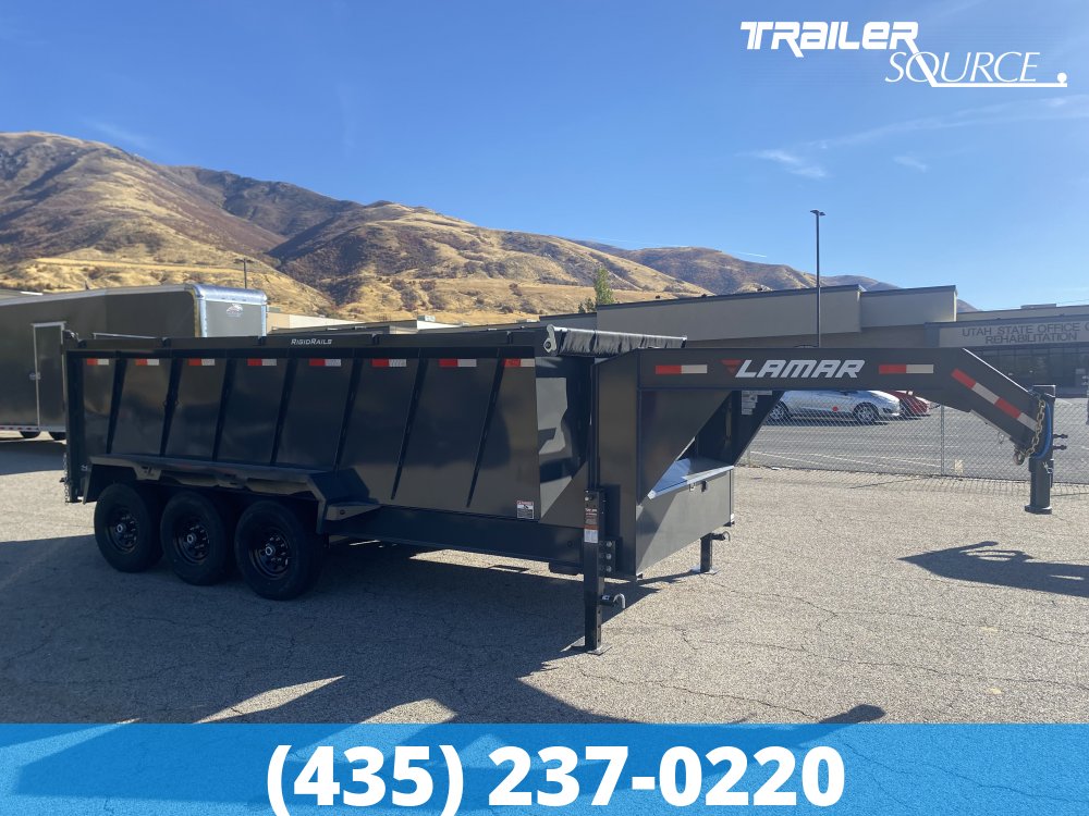 7x16 Lamar DT Telescopic 48" Sides 21K Dump Trailer