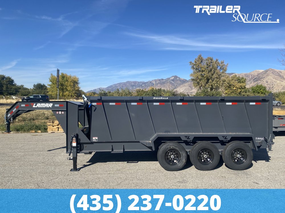 7x16 Lamar DT Telescopic 48" Sides 21K Dump Trailer