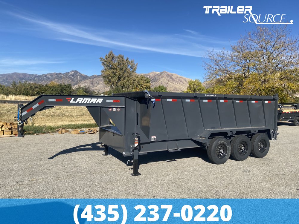 7x16 Lamar DT Telescopic 48" Sides 21K Dump Trailer