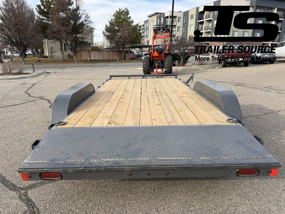 7x16 Lamar CE Flatbed Car Hauler Trailer - 7K GVWR D-Rings