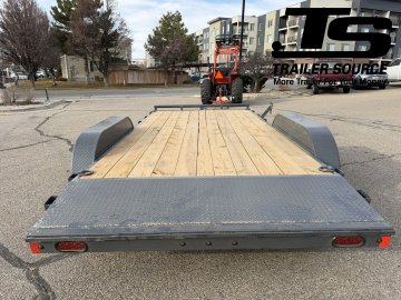 7x16 Lamar CE Flatbed Car Hauler Trailer - 7K GVWR D-Rings