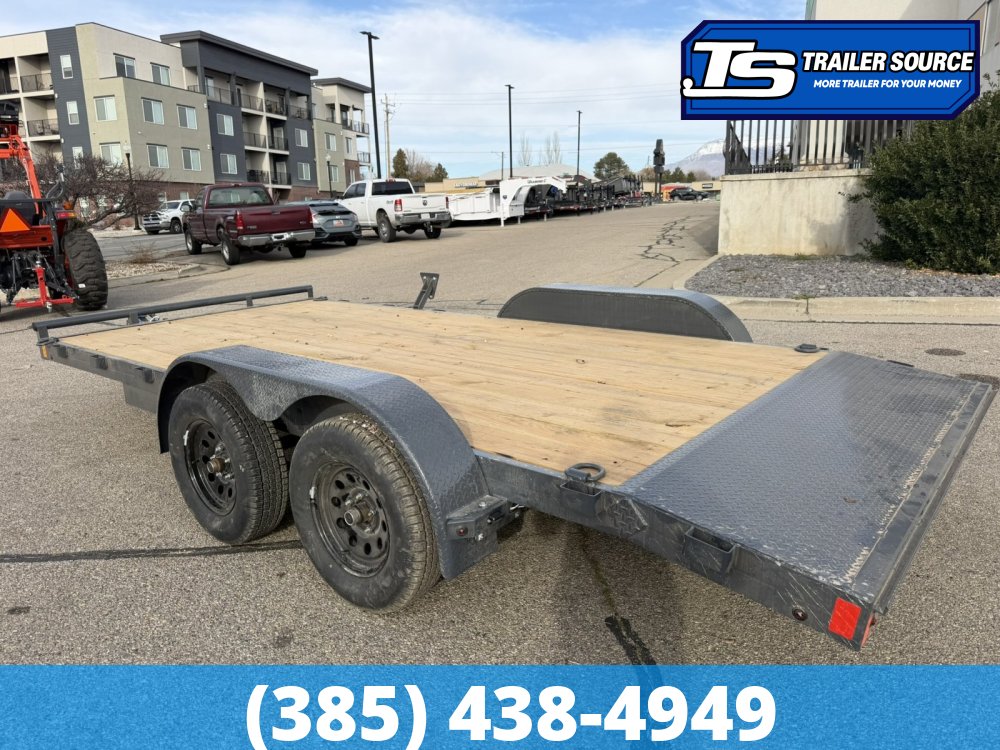 7x16 Lamar CE Flatbed Car Hauler Trailer - 7K GVWR D-Rings