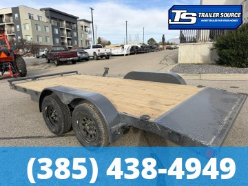 7x16 Lamar CE Flatbed Car Hauler Trailer - 7K GVWR D-Rings