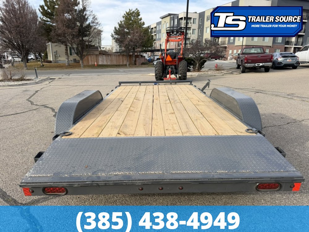 7x16 Lamar CE Flatbed Car Hauler Trailer - 7K GVWR D-Rings