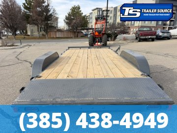 7x16 Lamar CE Flatbed Car Hauler Trailer - 7K GVWR D-Rings