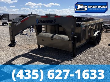 7x16 Diamond C LPT-GN 210 Pacesetter Pkg Dump Trailer - 32" Sides - 23K GVWR - 7 Gauge Floor and Walls, Fork Holders