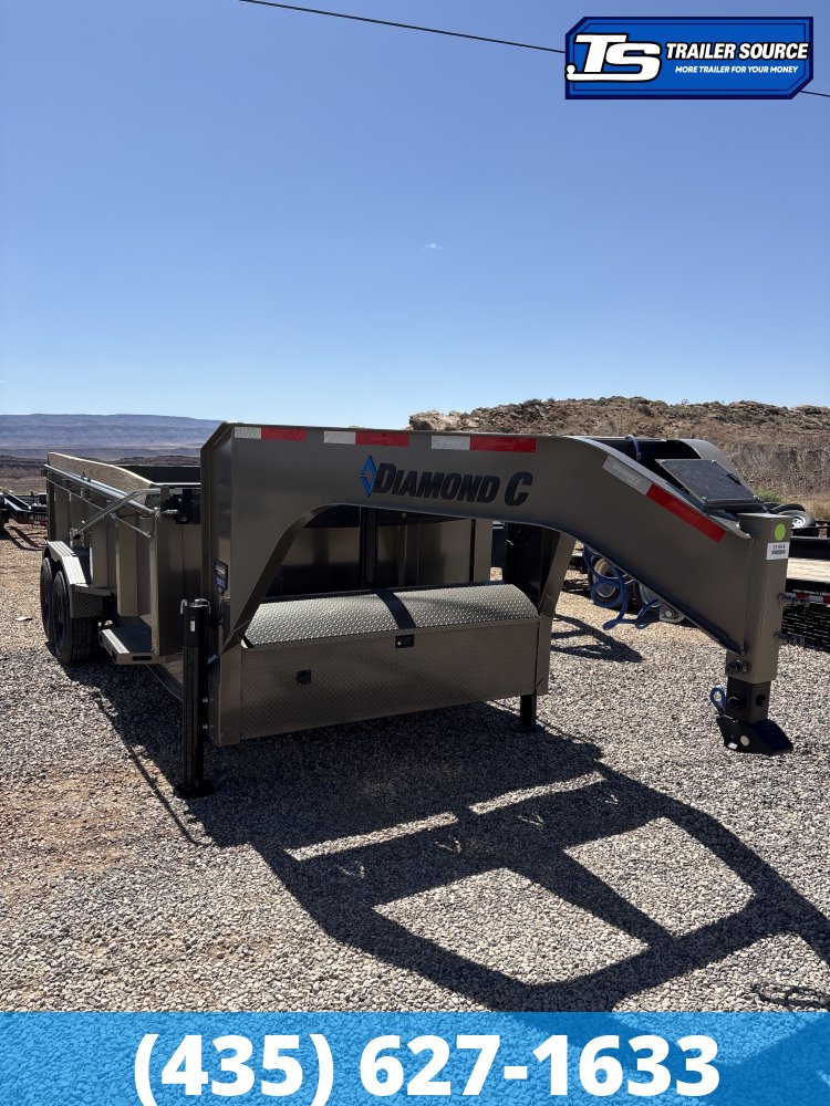 7x16 Diamond C LPT-GN 210 Pacesetter Pkg Dump Trailer - 32" Sides - 23K GVWR - 7 Gauge Floor and Walls, Fork Holders