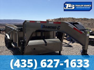 7x16 Diamond C LPT-GN 210 Pacesetter Pkg Dump Trailer - 32" Sides - 23K GVWR - 7 Gauge Floor and Walls, Fork Holders