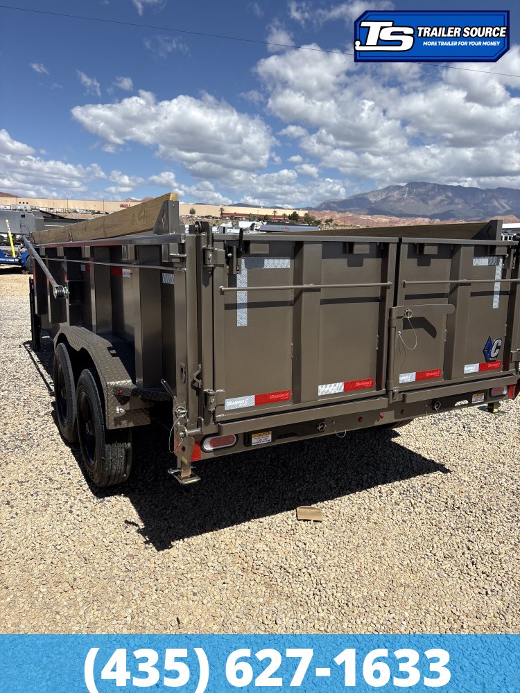 7x16 Diamond C LPT-GN 210 Pacesetter Pkg Dump Trailer - 32" Sides - 23K GVWR - 7 Gauge Floor and Walls, Fork Holders