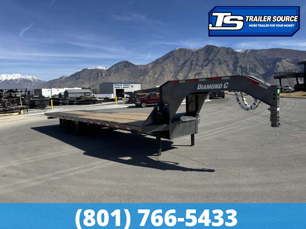 8.5x32 Diamond C FMAX-HDT 216 Gooseneck Hydraulic Dovetail Equipment Trailer - 40K GVWR - Dovetail, HDSS (Hutch) Suspension, Hydraulic Dove Tail, Hydraulic Jack(s)