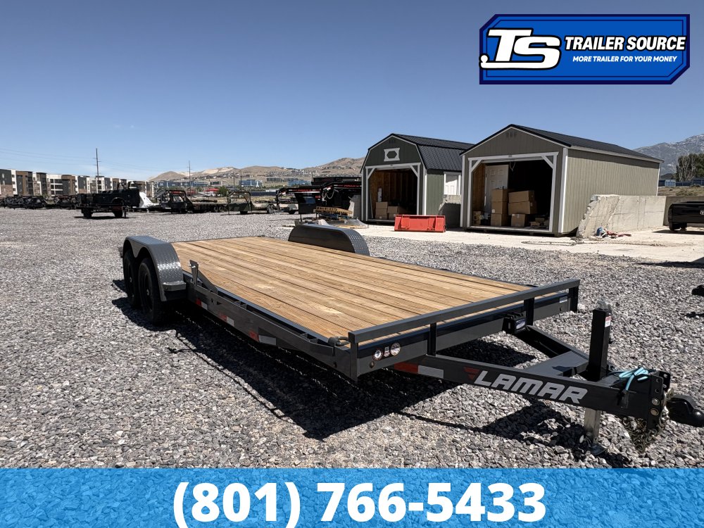 7x20 Lamar CC Flatbed Car Hauler Trailer - 10K GVWR - D-Rings