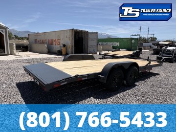 7x20 Lamar CC Flatbed Car Hauler Trailer - 10K GVWR - D-Rings