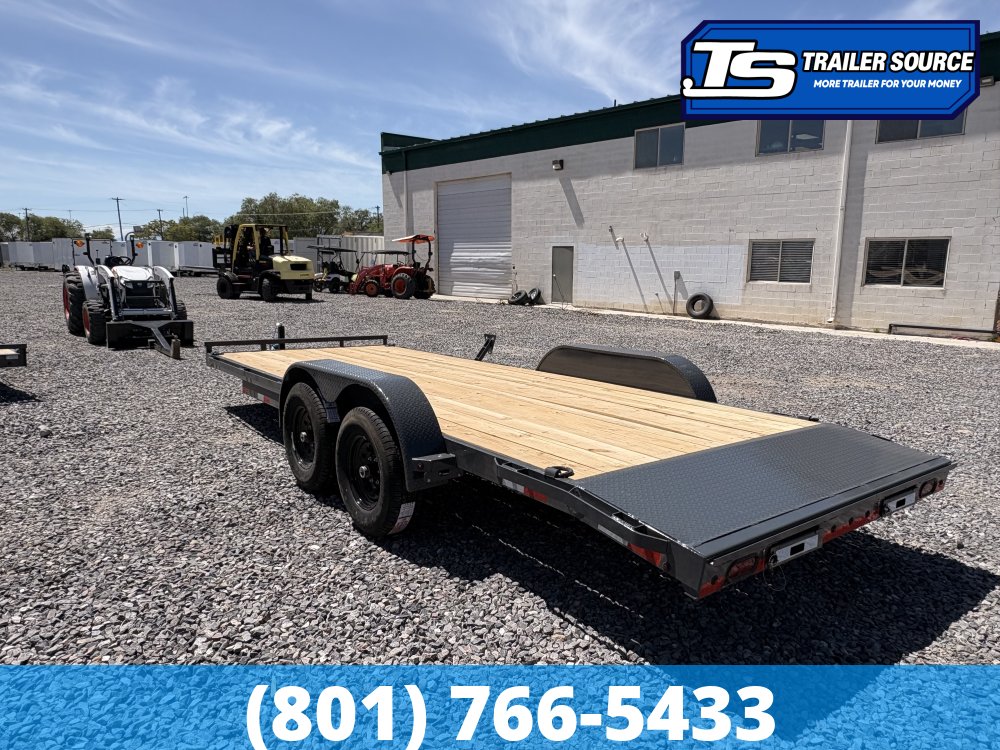 7x20 Lamar CC Flatbed Car Hauler Trailer - 10K GVWR - D-Rings