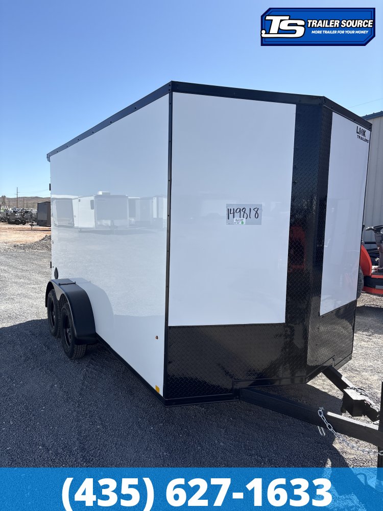 7x14 Look ST DLX Enclosed Cargo Trailer - 7'0" Interior - 7K GVWR - .080 PolyCor, Black Out Package, Roadside Door