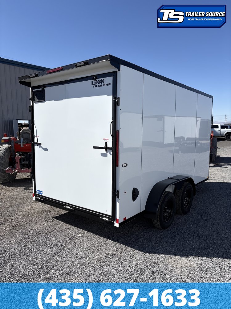 7x14 Look ST DLX Enclosed Cargo Trailer - 7'0" Interior - 7K GVWR - .080 PolyCor, Black Out Package, Roadside Door
