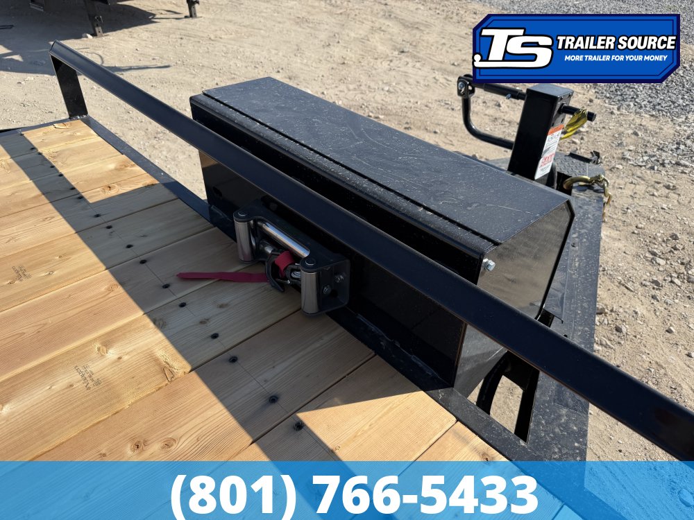8.5x24 Double A Pro Series HBT Deckover Tilt Trailer - 15.4K GVWR - Winch Package