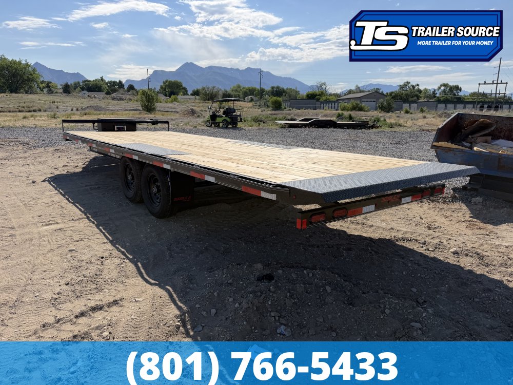 8.5x24 Double A Pro Series HBT Deckover Tilt Trailer - 15.4K GVWR - Winch Package
