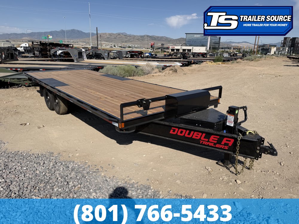 8.5x24 Double A Pro Series HBT Deckover Tilt Trailer - 15.4K GVWR - Winch Package