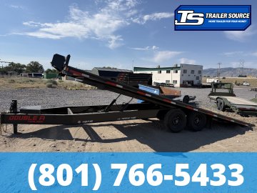 8.5x24 Double A Pro Series HBT Deckover Tilt Trailer - 15.4K GVWR - Winch Package