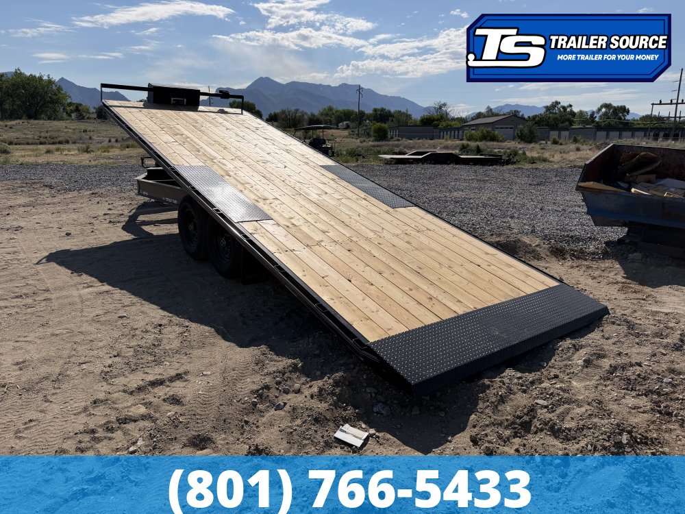 8.5x24 Double A Pro Series HBT Deckover Tilt Trailer - 15.4K GVWR - Winch Package