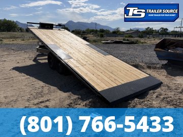 8.5x24 Double A Pro Series HBT Deckover Tilt Trailer - 15.4K GVWR - Winch Package